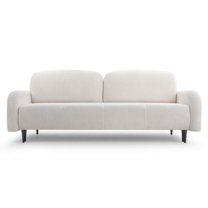 Sofá tapizado plegable de tres plazas CLOUDY color crema
