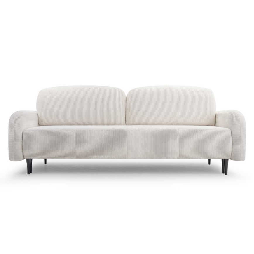 Sofá tapizado plegable de tres plazas CLOUDY color crema