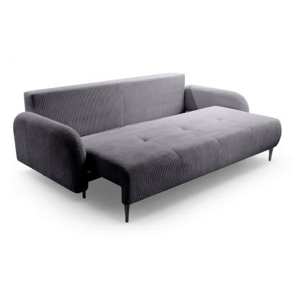 Sofá tapizado plegable de tres plazas CLOUDY gris