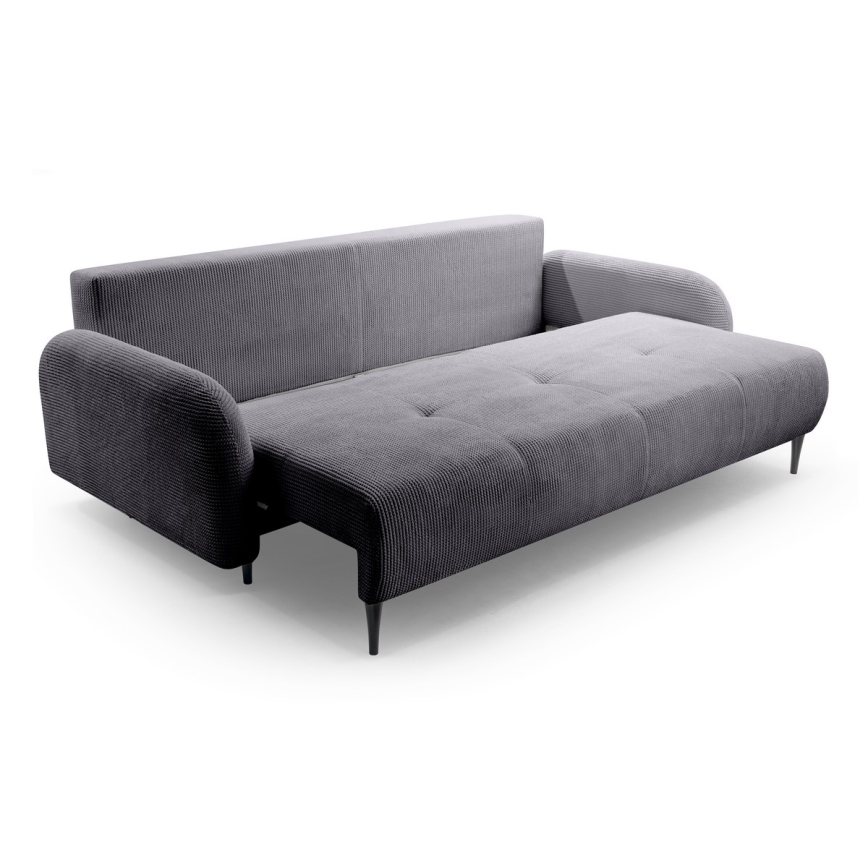 Sofá tapizado plegable de tres plazas CLOUDY gris