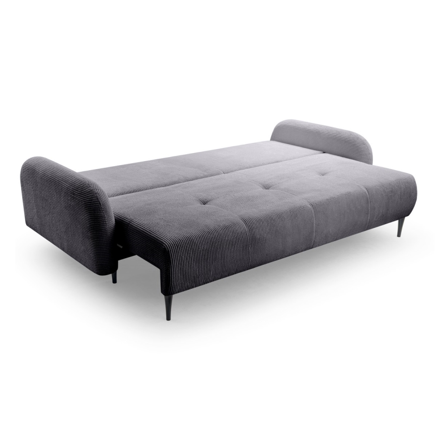 Sofá tapizado plegable de tres plazas CLOUDY gris