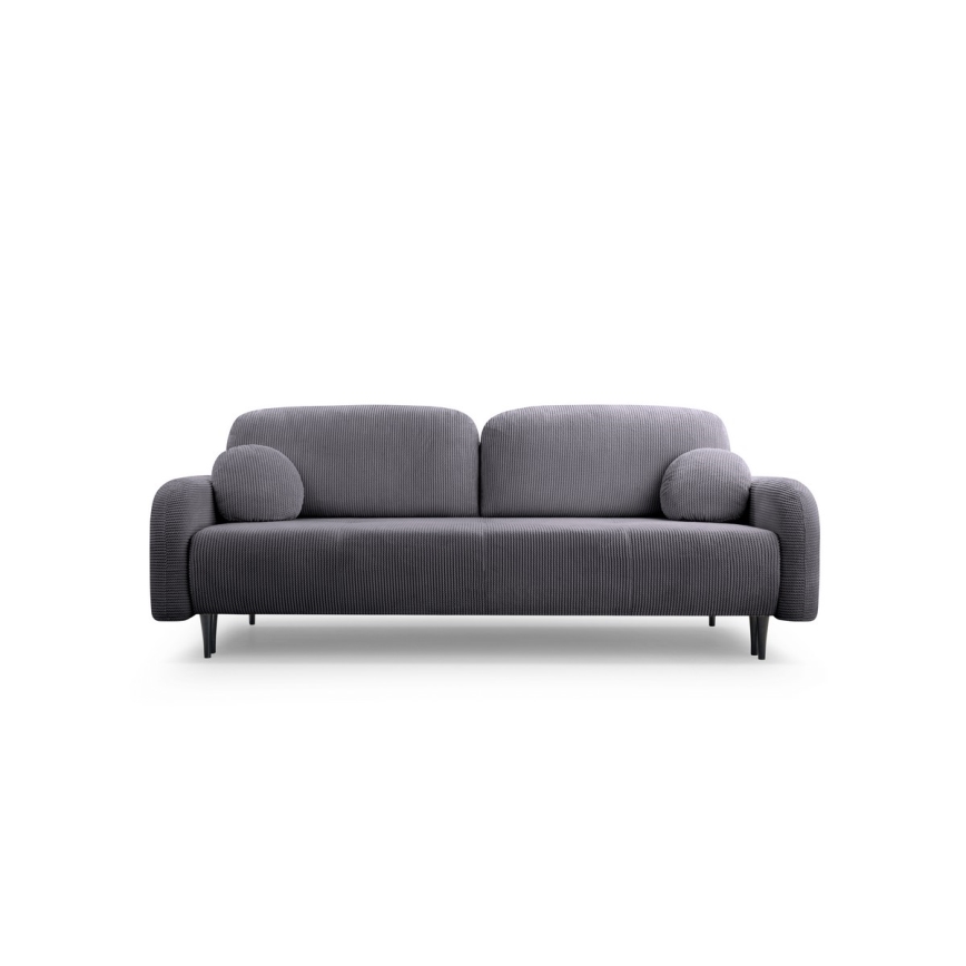 Sofá tapizado plegable de tres plazas CLOUDY gris