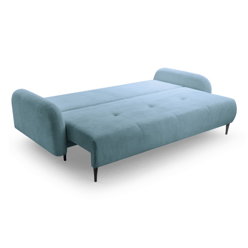 Sofá tapizado plegable de tres plazas CLOUDY Verde