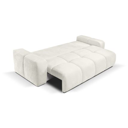 Sofá tapizado plegable de tres plazas con espacio de almacenamiento ALMADA beige