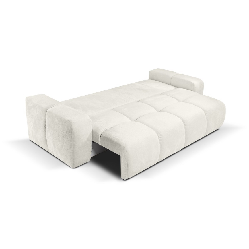 Sofá tapizado plegable de tres plazas con espacio de almacenamiento ALMADA beige