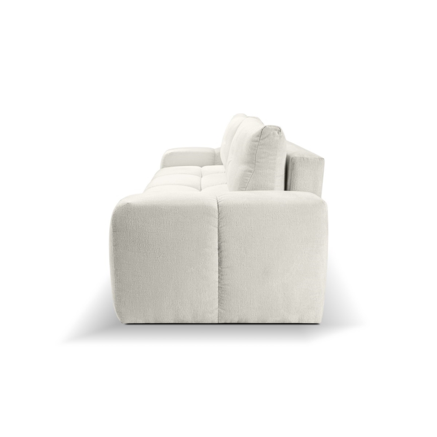 Sofá tapizado plegable de tres plazas con espacio de almacenamiento ALMADA beige