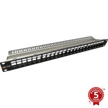 Solarix 24000100 - Panel de conexiones modular en blanco de 19" y 24 puertos 1U