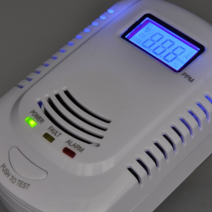 Detector de monóxido de carbono y gas inflamable 230V