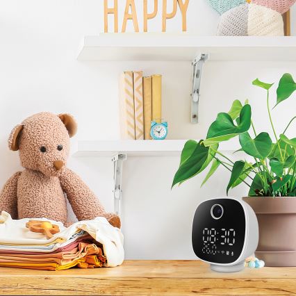 Cámara inteligente con despertador, termómetro y luz LED 1296p 3Mpx 5V Wi-Fi Tuya IP65