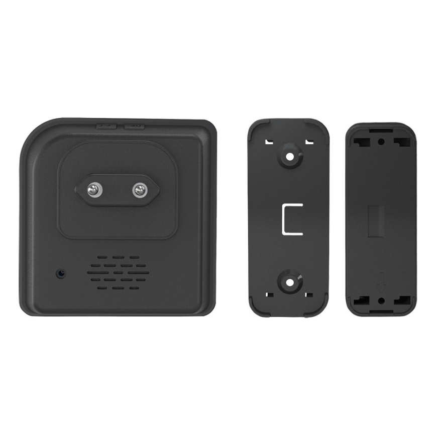 Timbre inalámbrico con enchufe integrado 230V IP56 negro