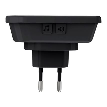 Timbre inalámbrico con enchufe integrado 230V IP56 negro