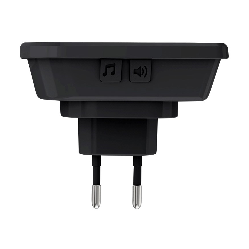 Timbre inalámbrico con enchufe integrado 230V IP56 negro