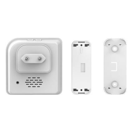 Set 2x Timbre inalámbrico para toma de corriente 230V IP56 blanco