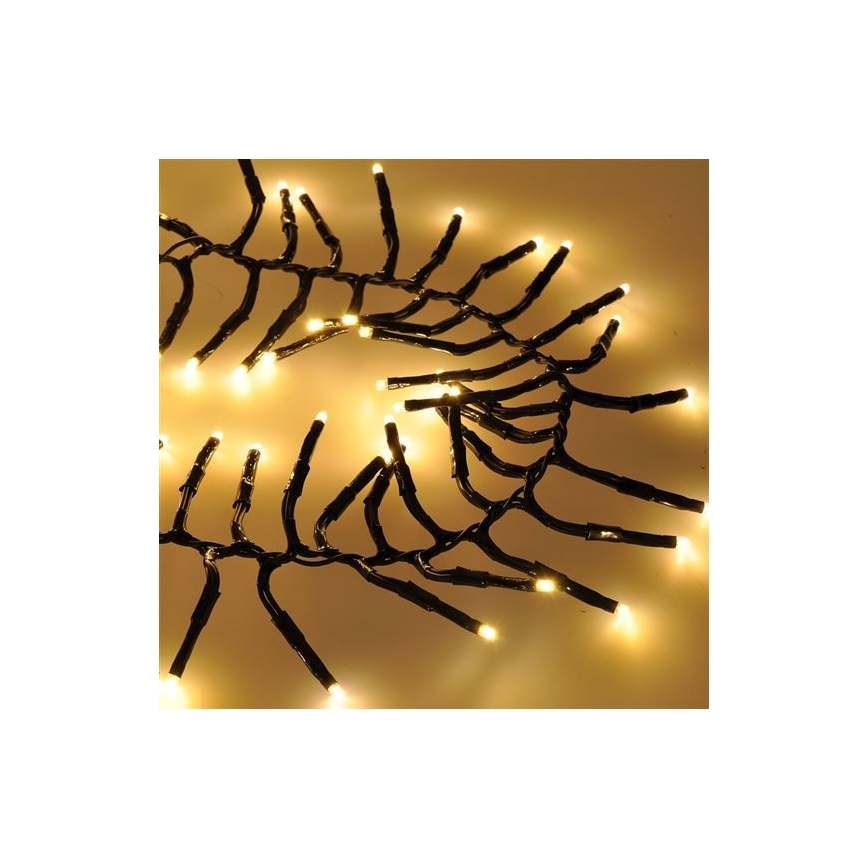 Cadena de Navidad LED para exteriores 576xLED/8 funciones 8m IP44 blanco cálido + mando a distancia