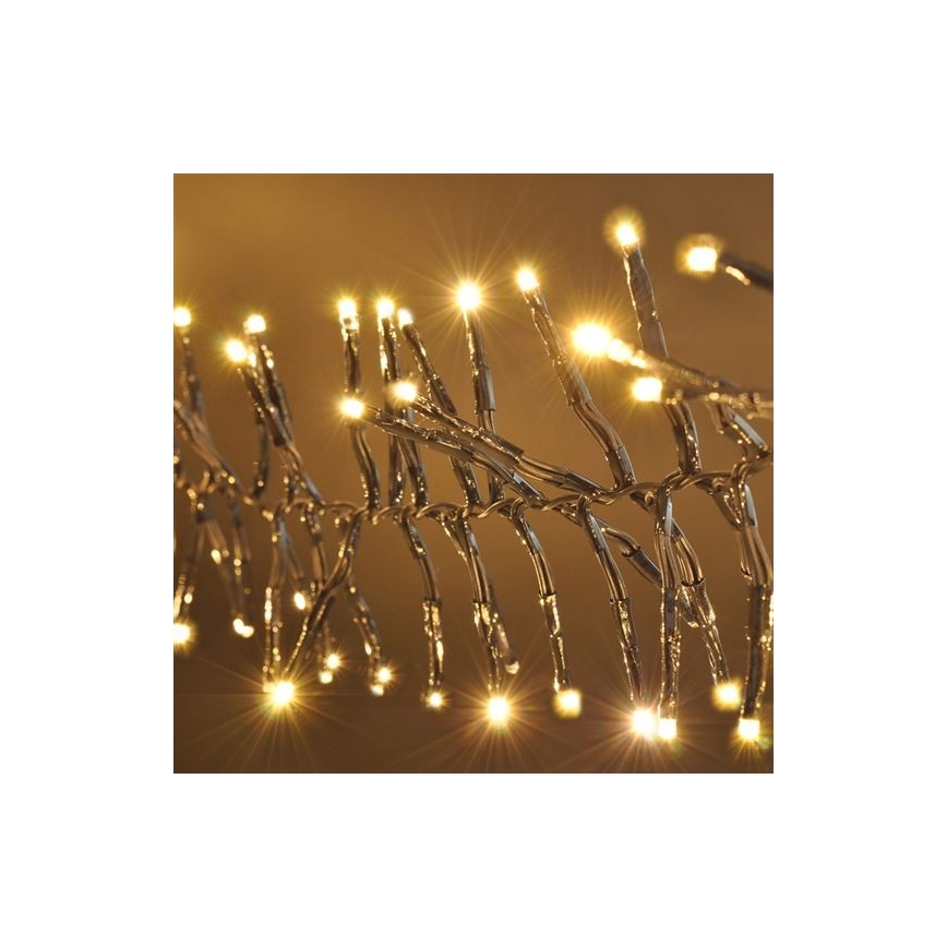 Cadena de Navidad LED para exteriores 576xLED/8 funciones 8m IP44 blanco cálido + mando a distancia