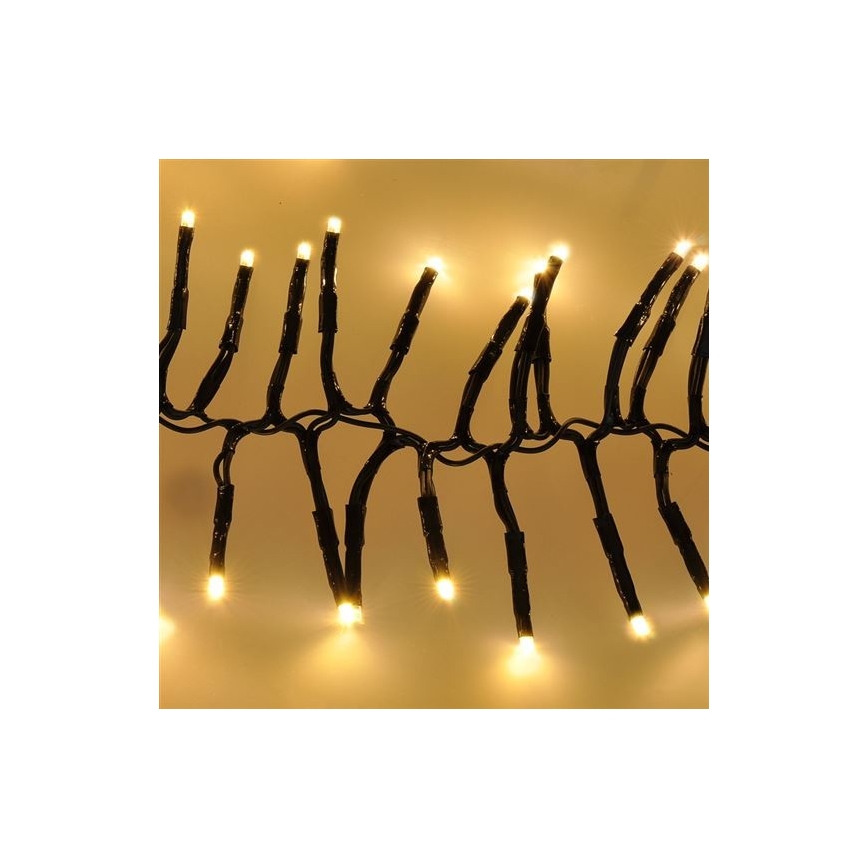 Cadena de Navidad LED para exteriores 576xLED/8 funciones 8m IP44 blanco cálido + mando a distancia