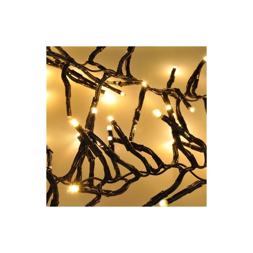 Cadena de Navidad LED para exteriores 576xLED/8 funciones 8m IP44 blanco cálido + mando a distancia