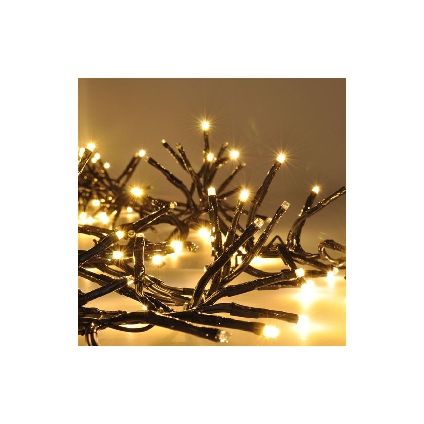 Cadena de Navidad LED para exteriores 576xLED/8 funciones 8m IP44 blanco cálido + mando a distancia