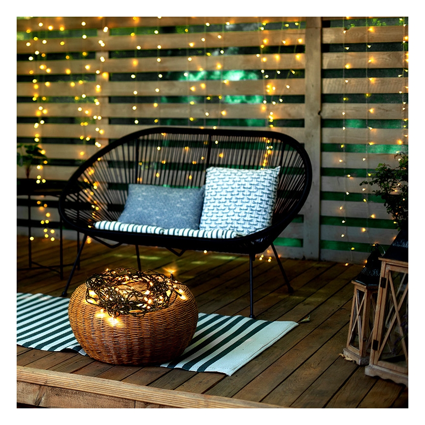 Cadena LED de Navidad para exteriores 50xLED/8 funkcí 8m IP44 blanco cálido