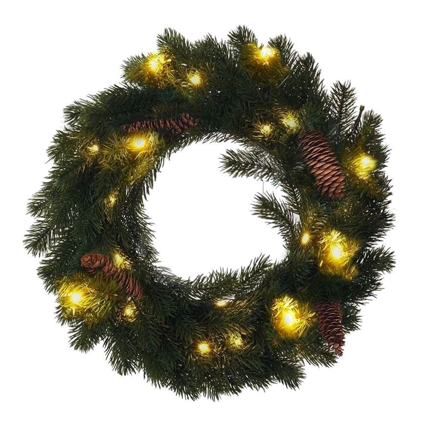 Corona de Navidad LED para exteriores 15xLED/3xAA IP44