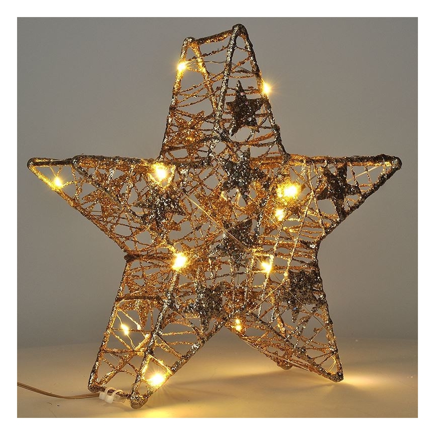 Decoración navideña LED 14xLED/2xAA estrella