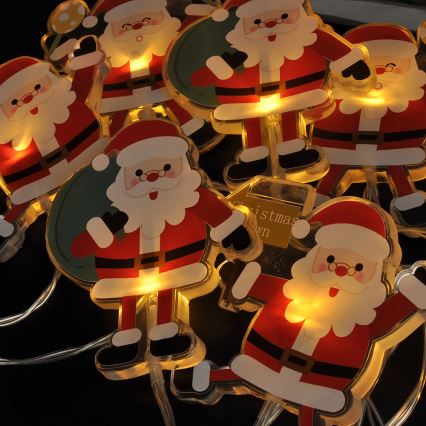 Cadena de Navidad LED con ventosas 6xLED/2xAA 1,2m blanco cálido santa