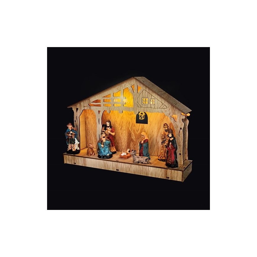 Decoración navideña LED LED/2xAA betlém