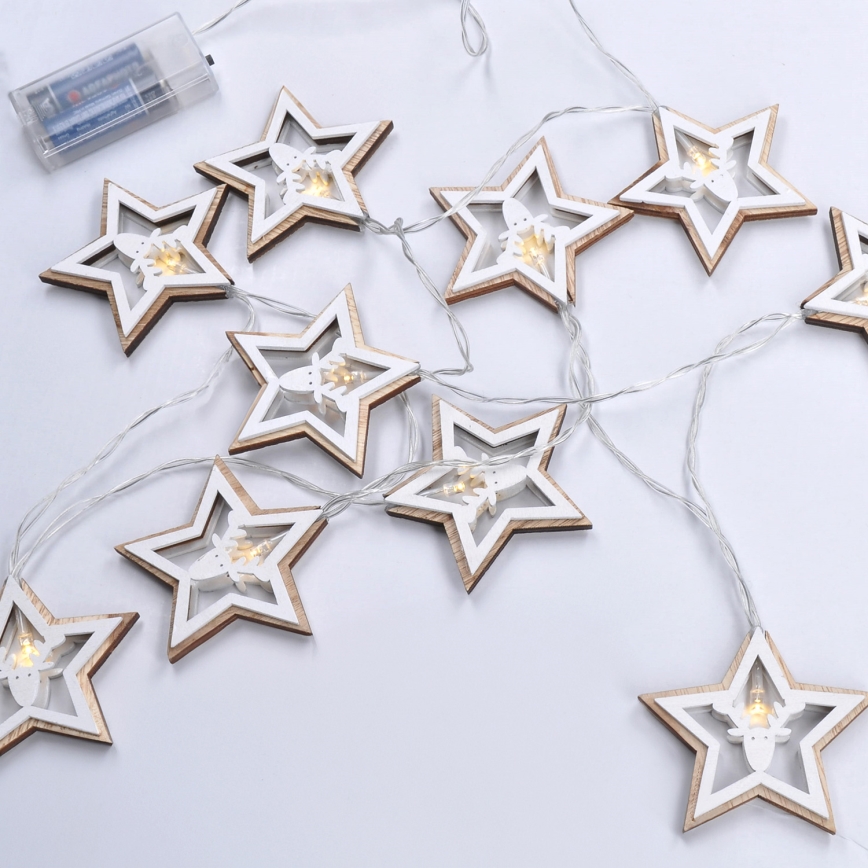 Cadena de luces de Navidad LED 10xLED/2xAA 1,8m blanco cálido