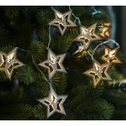 Cadena de luces de Navidad LED 10xLED/2xAA 1,8m blanco cálido