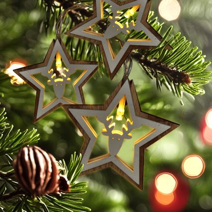 Cadena de luces de Navidad LED 10xLED/2xAA 1,8m blanco cálido