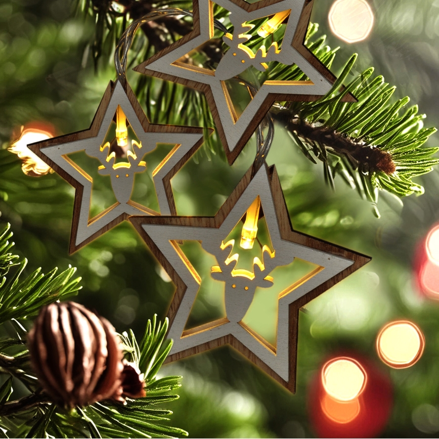 Cadena de luces de Navidad LED 10xLED/2xAA 1,8m blanco cálido