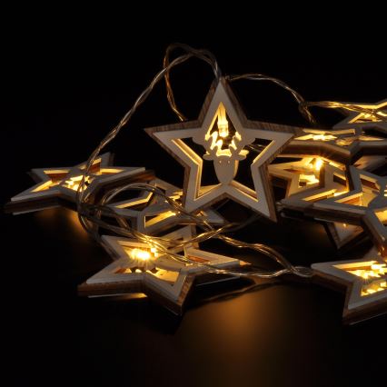Cadena de luces de Navidad LED 10xLED/2xAA 1,8m blanco cálido