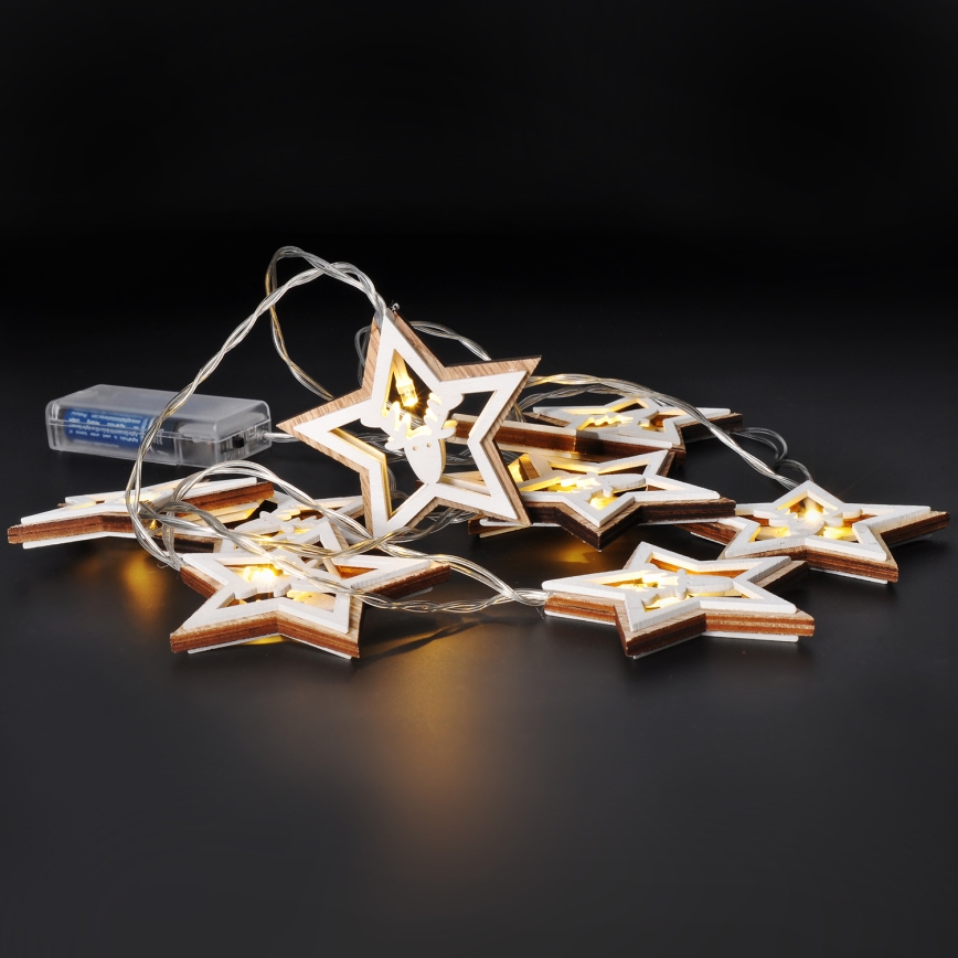 Cadena de luces de Navidad LED 10xLED/2xAA 1,8m blanco cálido