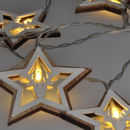 Cadena de luces de Navidad LED 10xLED/2xAA 1,8m blanco cálido