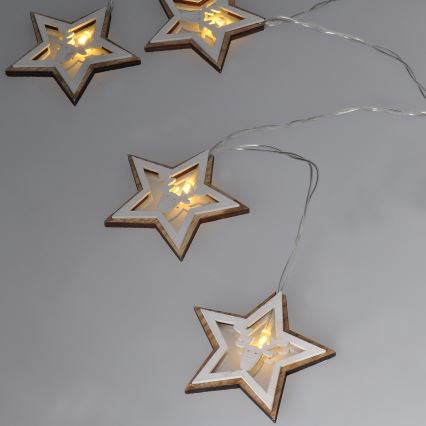 Cadena de luces de Navidad LED 10xLED/2xAA 1,8m blanco cálido