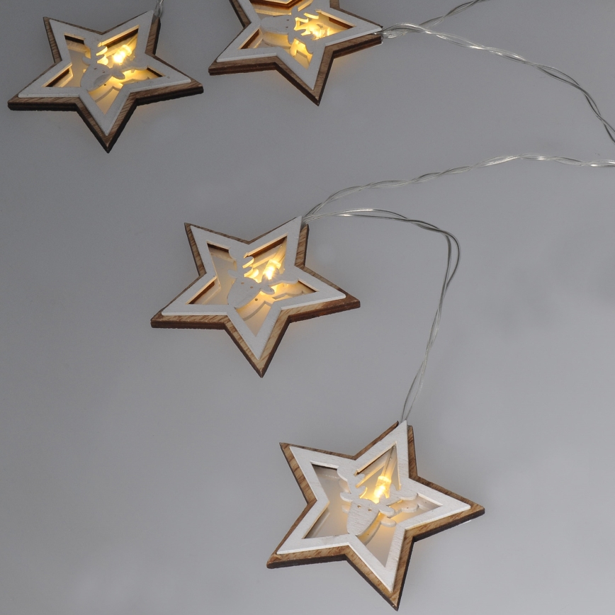Cadena de luces de Navidad LED 10xLED/2xAA 1,8m blanco cálido