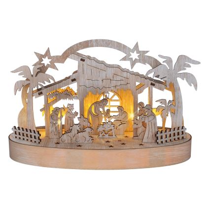 Decoración navideña LED LED/2xAA/blanco cálido belén