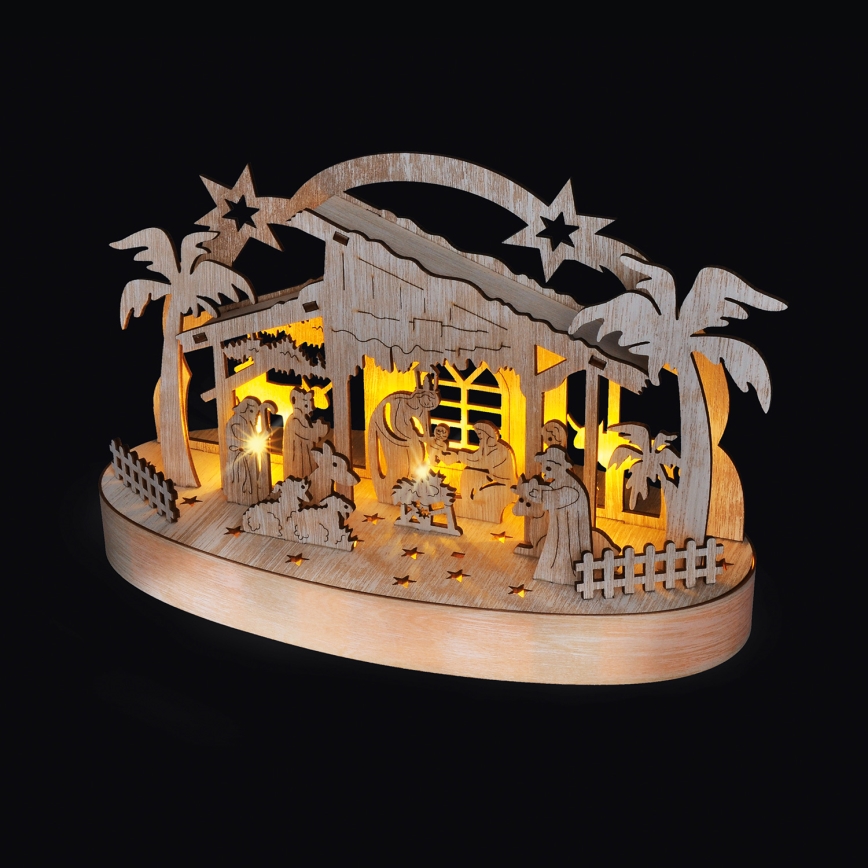 Decoración navideña LED LED/2xAA/blanco cálido belén
