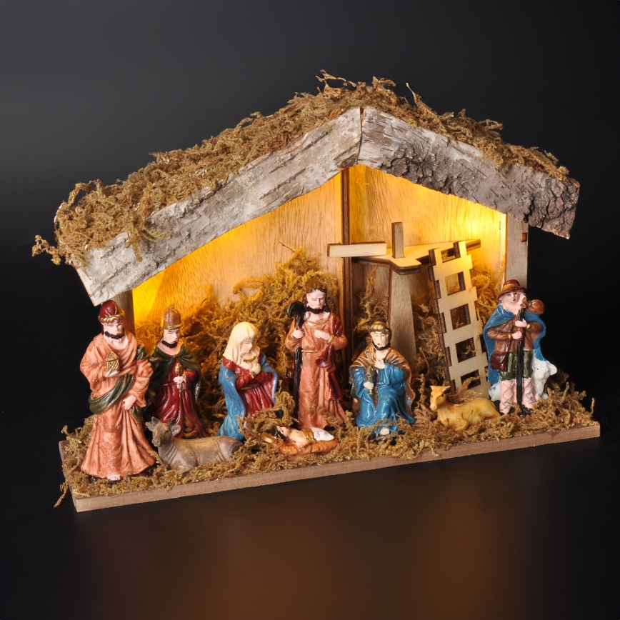 Decoración navideña LED LED/2xAA/blanco cálido belén