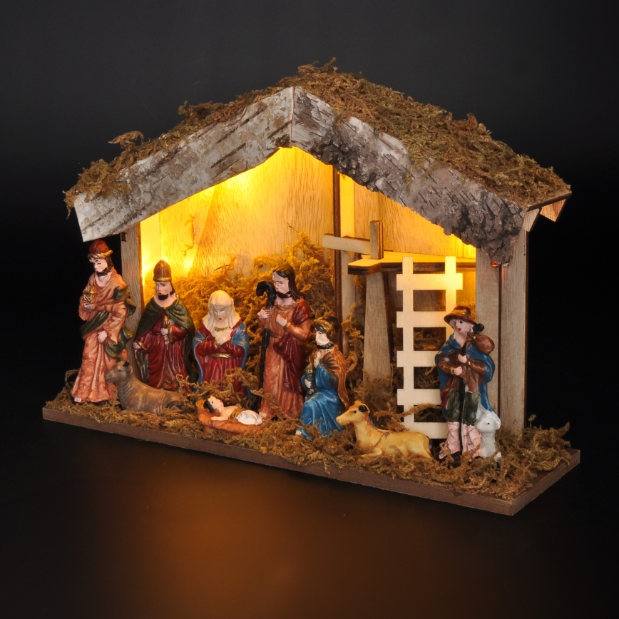 Decoración navideña LED LED/2xAA/blanco cálido belén