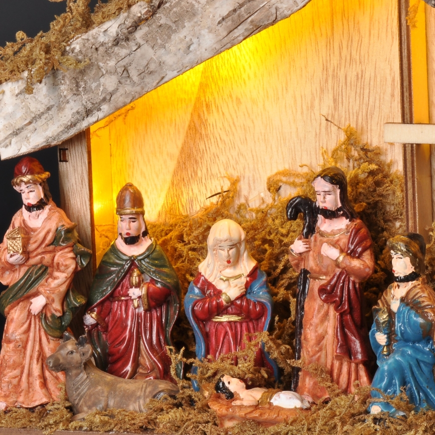 Decoración navideña LED LED/2xAA/blanco cálido belén