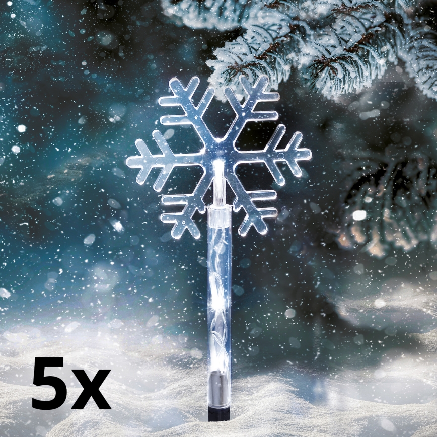 Solight 1v281 - SET 5x LED Lámpara de Navidad exterior LED/3xAA/ blanco frío IP44