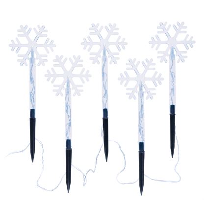 Solight 1v281 - SET 5x LED Lámpara de Navidad exterior LED/3xAA/ blanco frío IP44