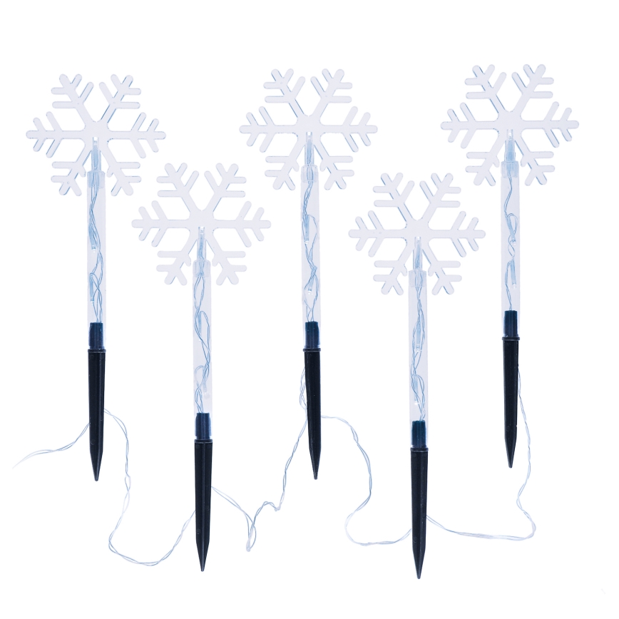 Solight 1v281 - SET 5x LED Lámpara de Navidad exterior LED/3xAA/ blanco frío IP44