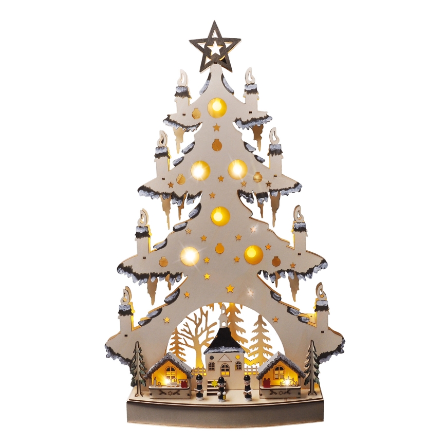 Decoración navideña LED LED/2xAA/blanco cálido árbol