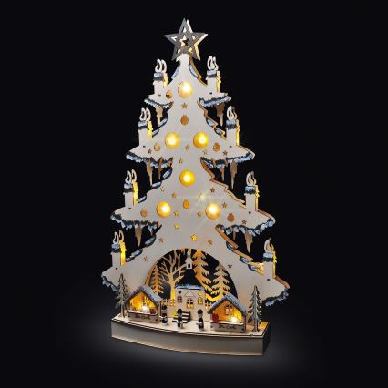 Decoración navideña LED LED/2xAA/blanco cálido árbol