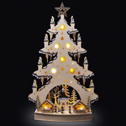 Decoración navideña LED LED/2xAA/blanco cálido árbol