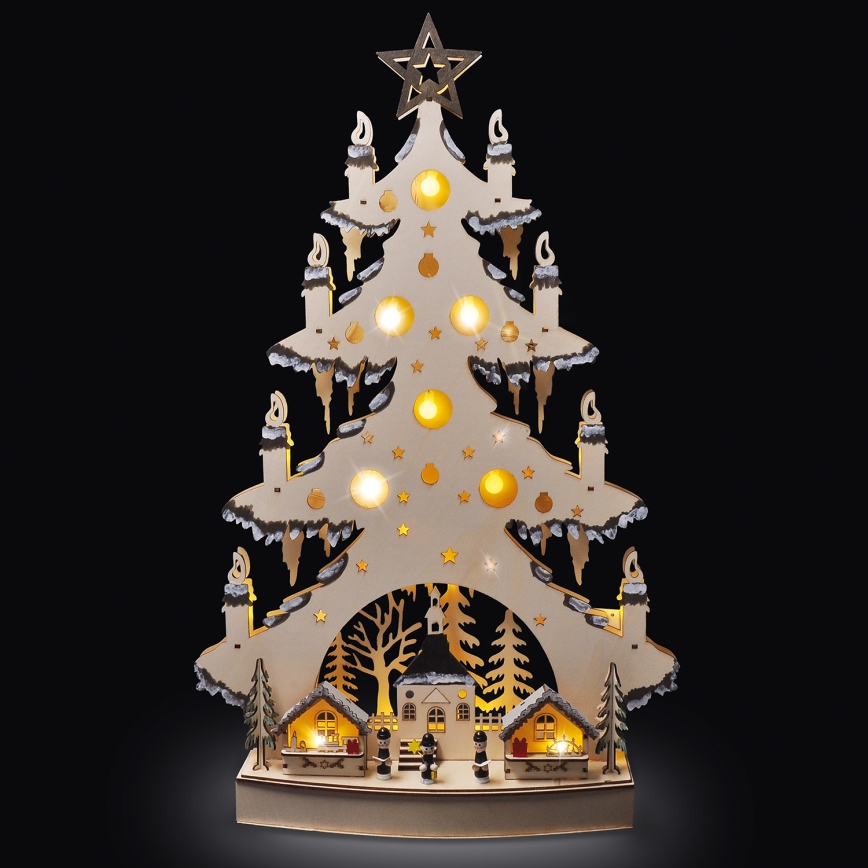 Decoración navideña LED LED/2xAA/blanco cálido árbol