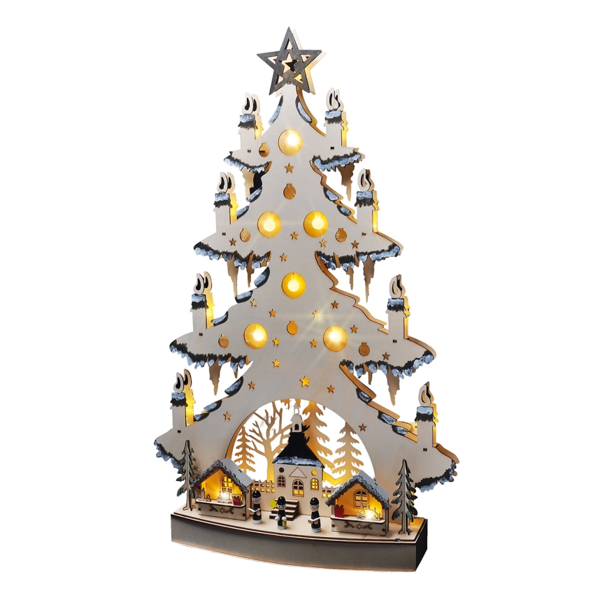 Decoración navideña LED LED/2xAA/blanco cálido árbol