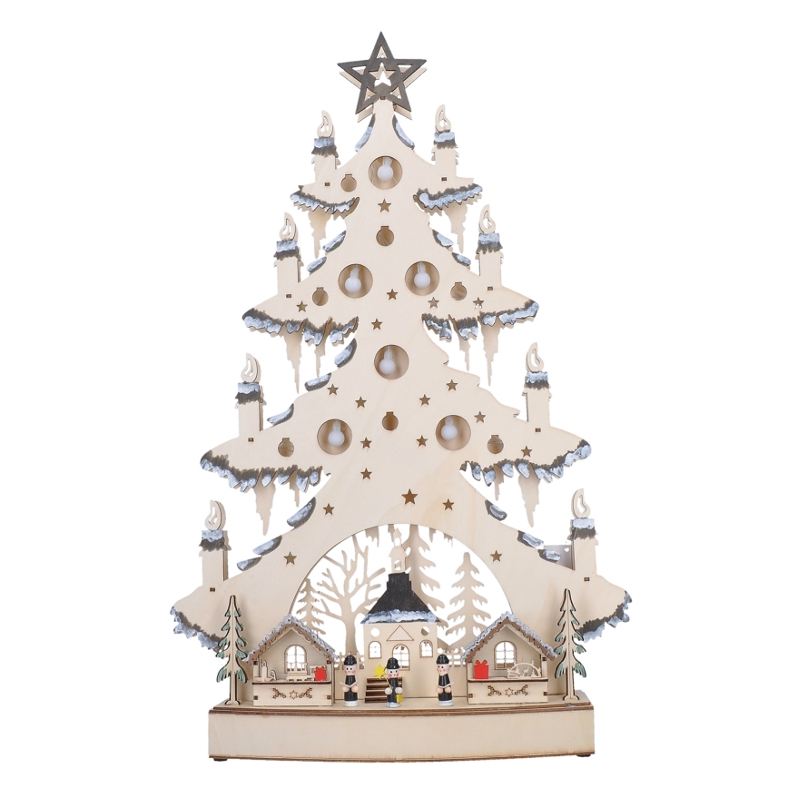 Decoración navideña LED LED/2xAA/blanco cálido árbol